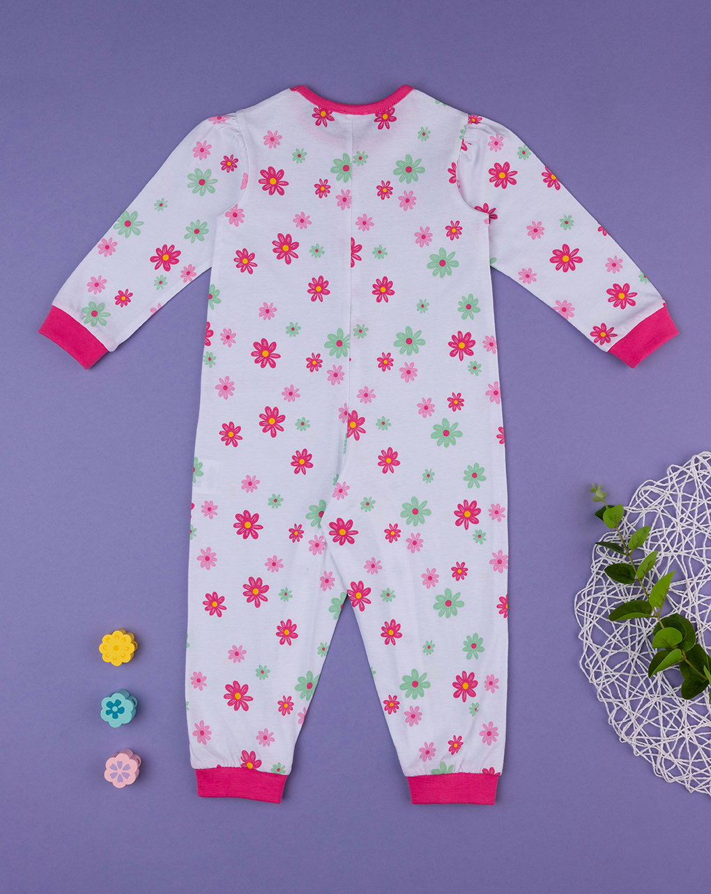 Pijama de malha florida para rapariga - Prénatal