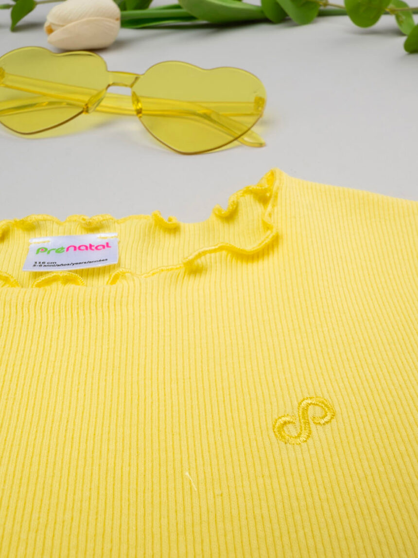T-shirt amarela de manga curta para rapariga - Prénatal