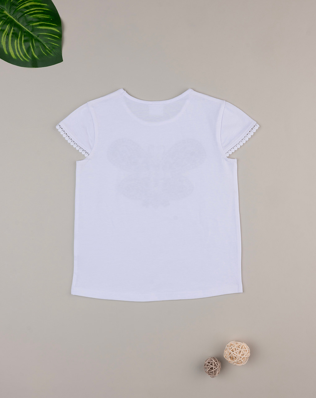 T-shirt branca "butterfly" para rapariga - Prénatal