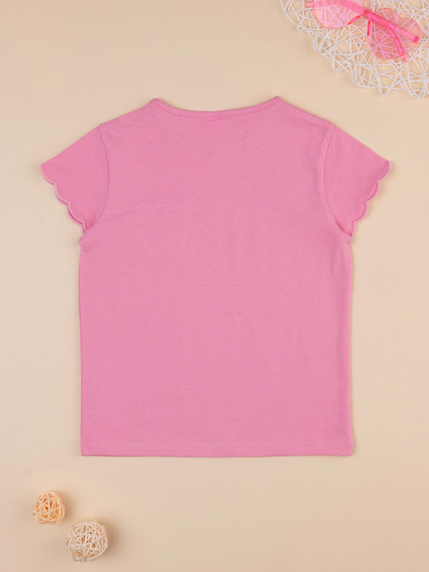 T-shirt rosa de manga curta para rapariga - Prénatal