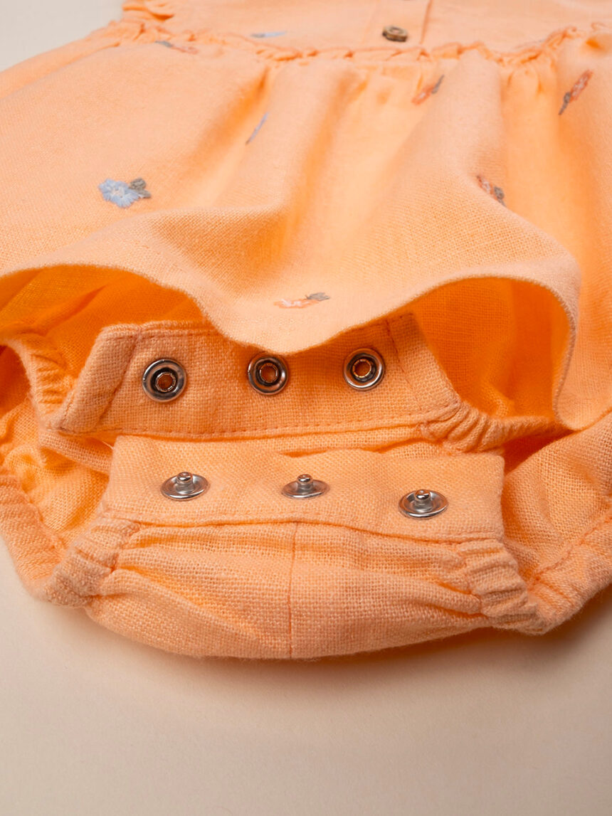 Camisola laranja para bebé menina algodão orgânico - Prénatal
