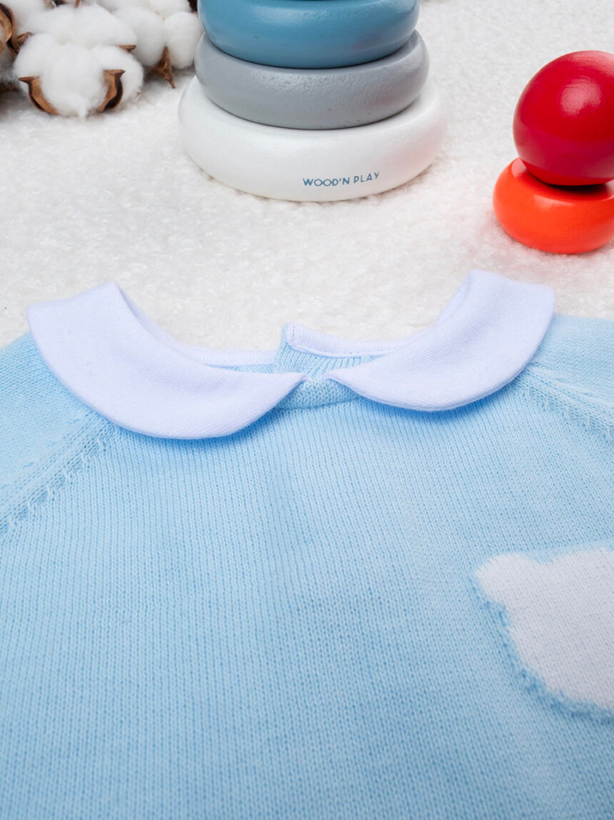 Fato em tricot azul bebé - Prénatal