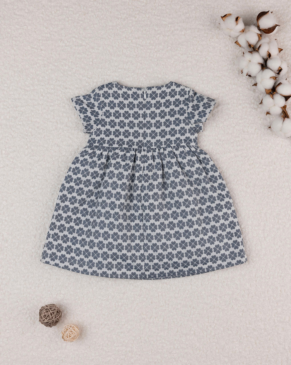 Vestido de bebé elegante branco - azul - Prénatal