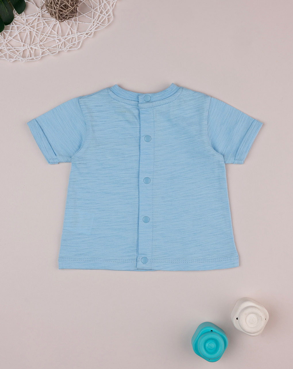 T-shirt azul bebé com bolso - Prénatal
