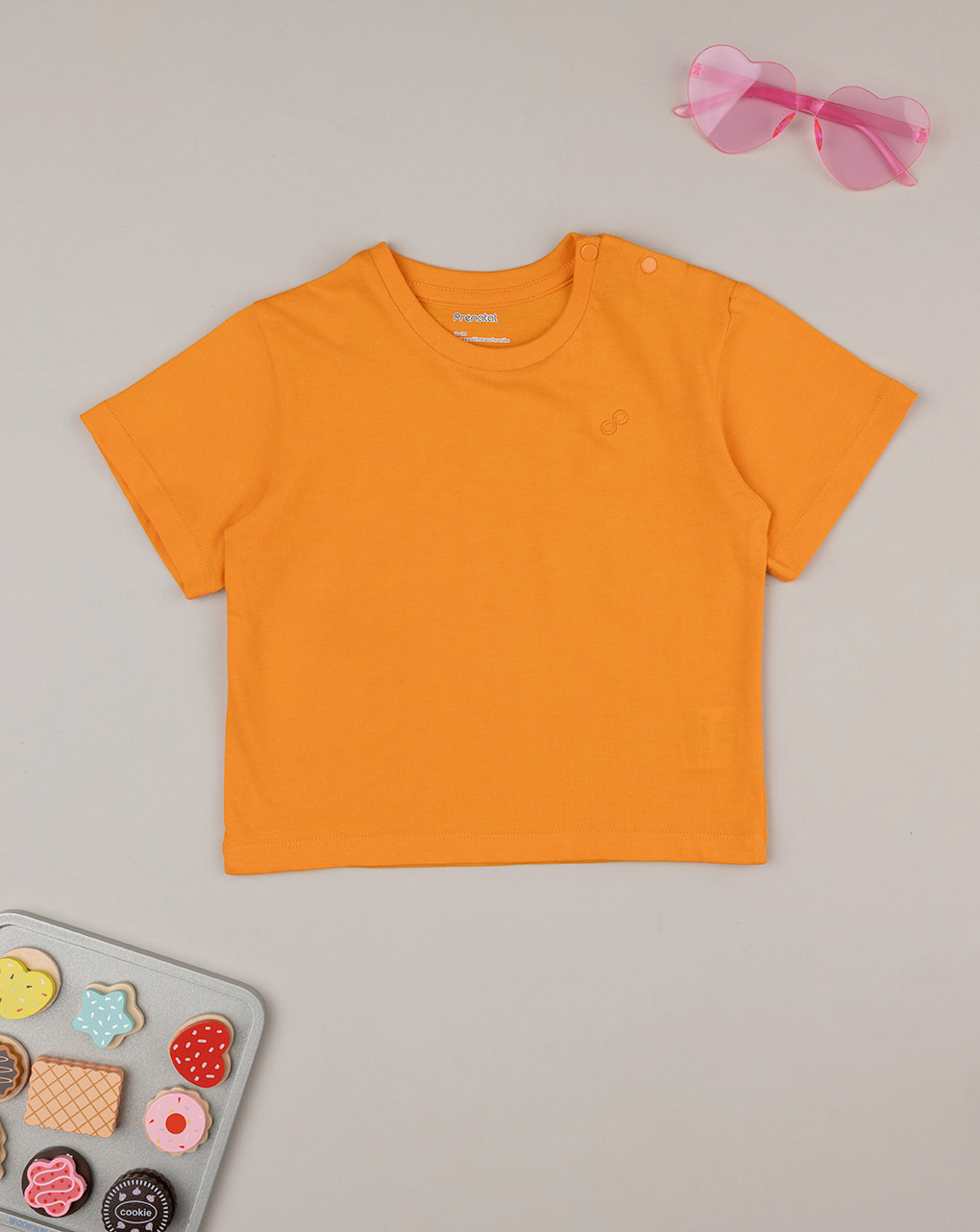 T-shirt laranja de manga curta - Prénatal