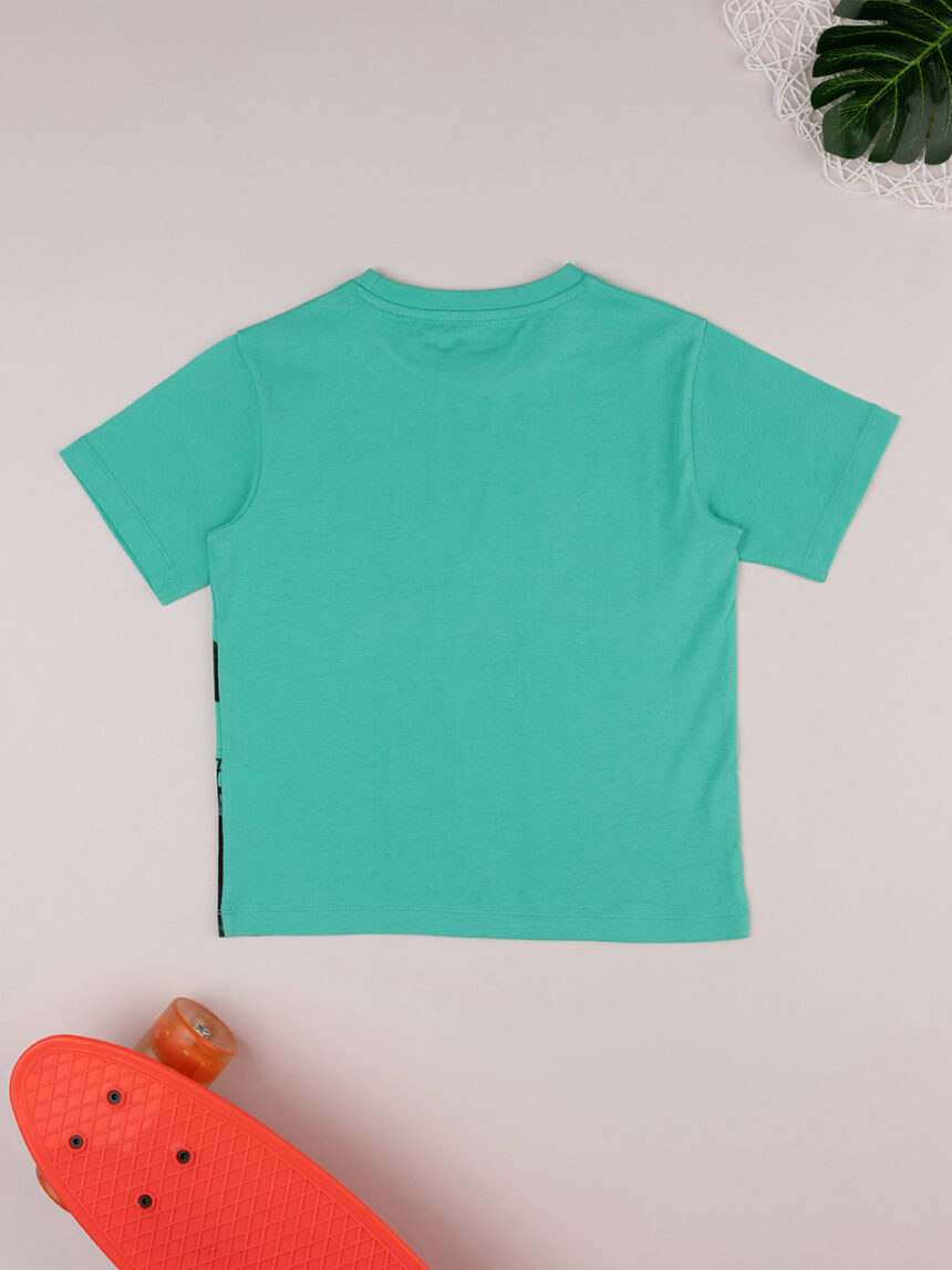 T-shirt verde de manga curta para criança com estampado - Prénatal