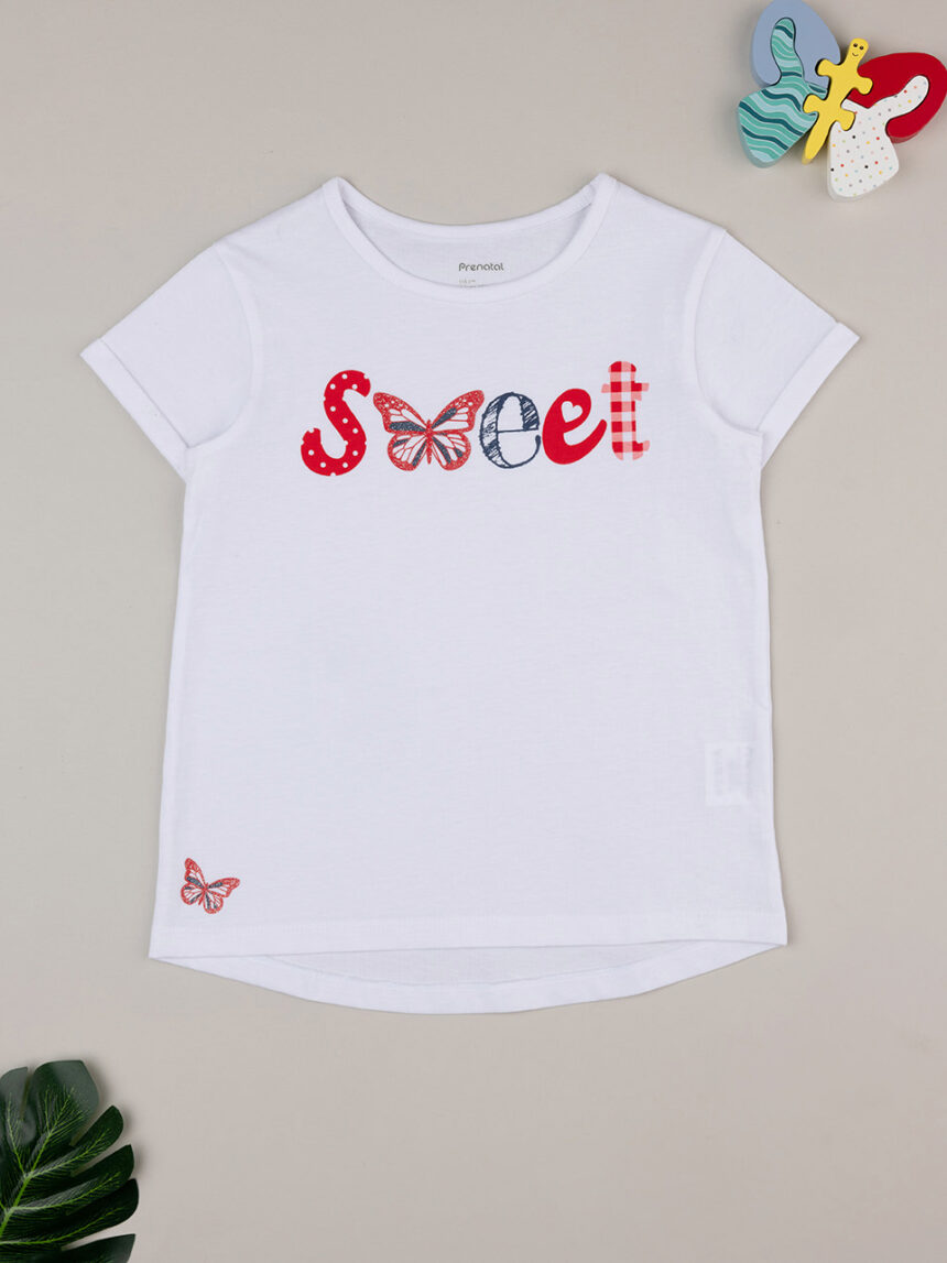 T-shirt branca de menina "sweet - Prénatal