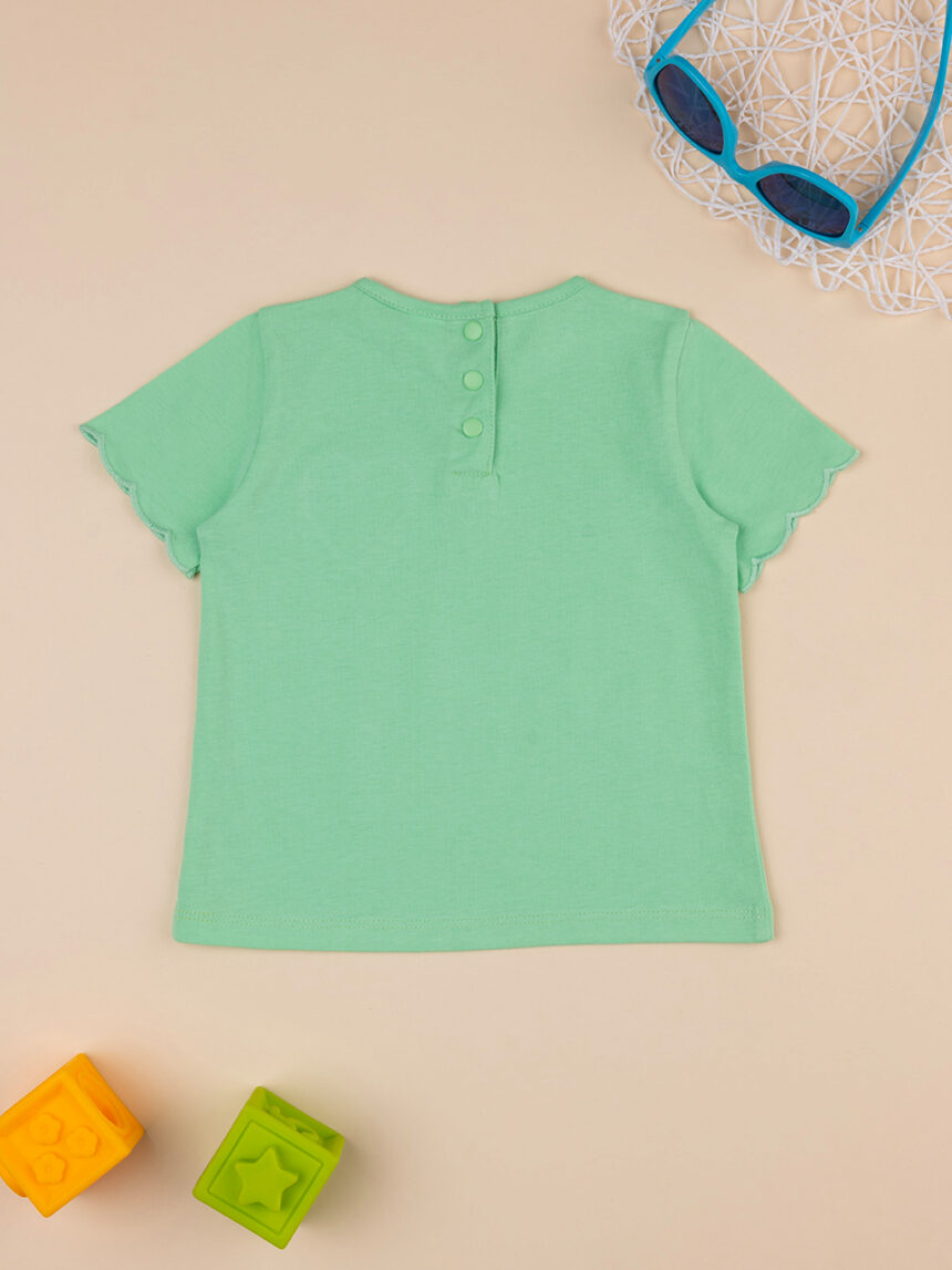 T-shirt verde de manga curta para rapariga - Prénatal