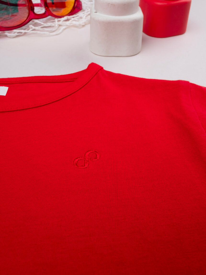 T-shirt básica vermelha para rapariga - Prénatal