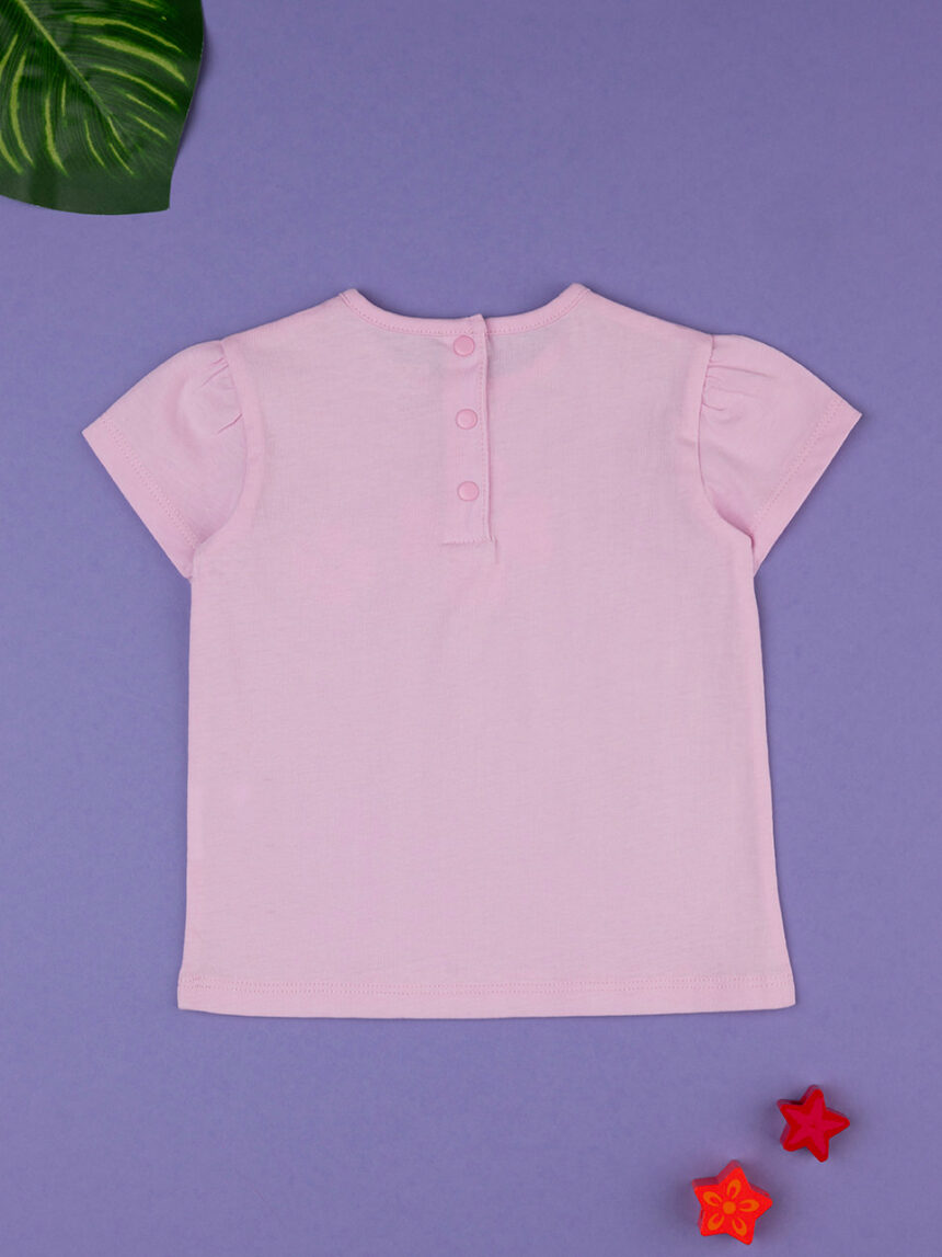 T-sirt rosa manga curta para bebé menina - Prénatal