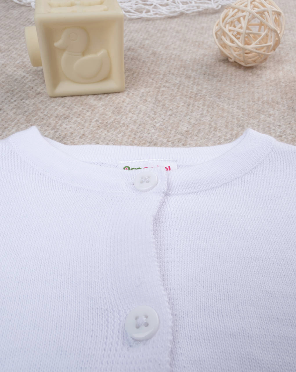 Casaco de tricot branco para rapariga - Prénatal