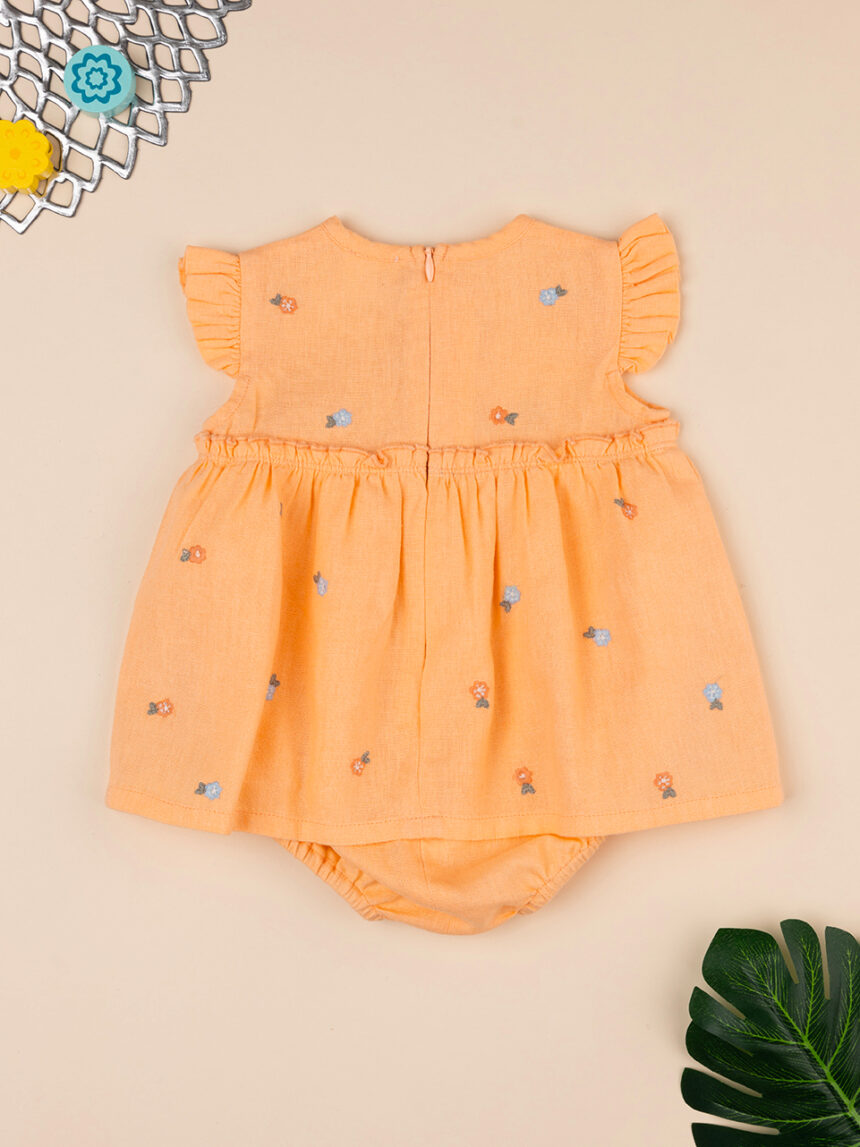 Camisola laranja para bebé menina algodão orgânico - Prénatal