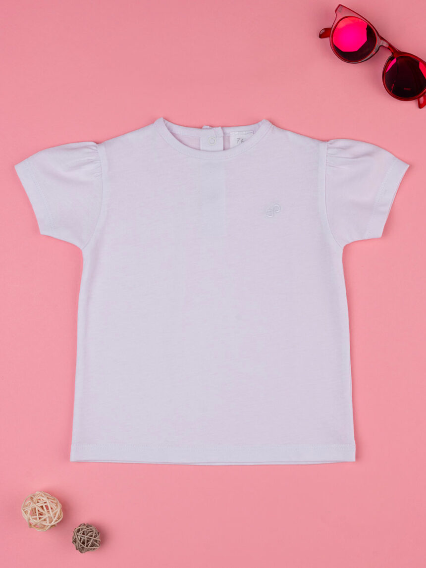 T-shirt branca de manga curta para rapariga - Prénatal