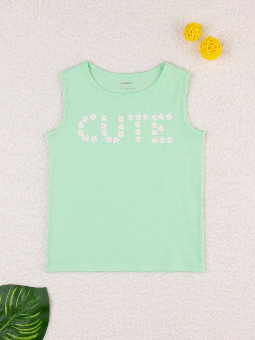 T-shirt de alças verde para rapariga - Prénatal