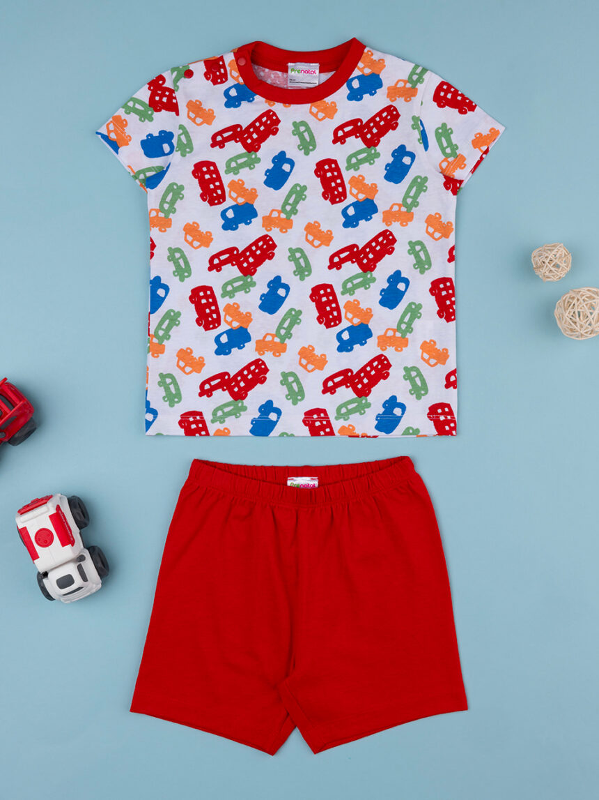 Pijama vermelho para bebé auto - Prénatal