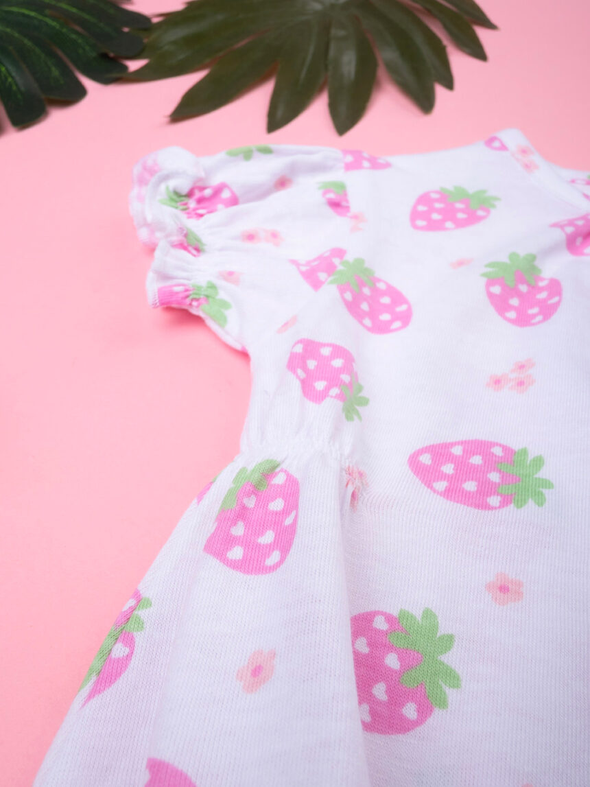 Macacão de manga curta "strawberry" para recém-nascido - Prénatal
