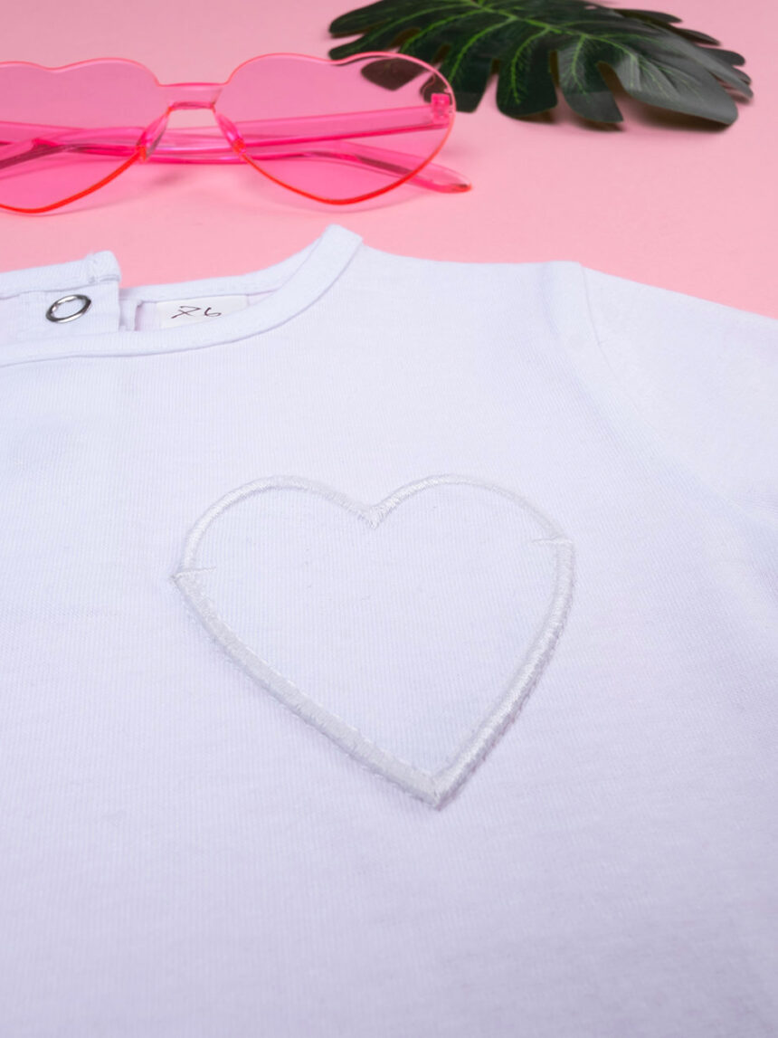 T-shirt de manga curta coração para bebé menina - Prénatal