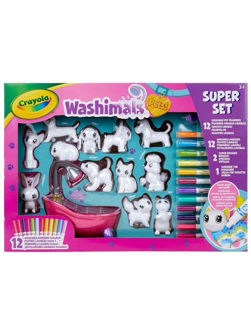 Washimals - conjunto de super actividades com cachorrinhos e banheira - crayola - Crayola