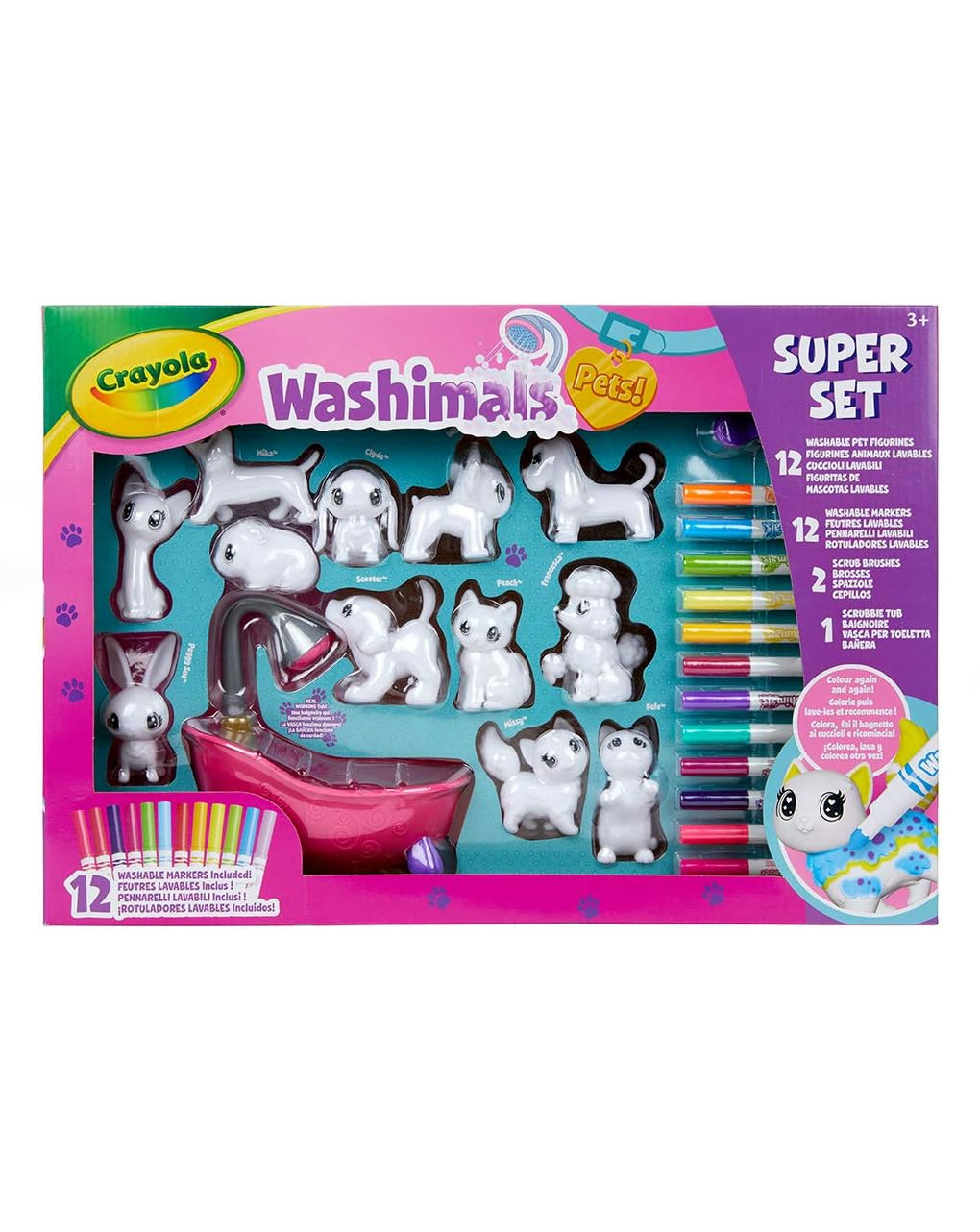 Washimals - conjunto de super actividades com cachorrinhos e banheira - crayola - Crayola