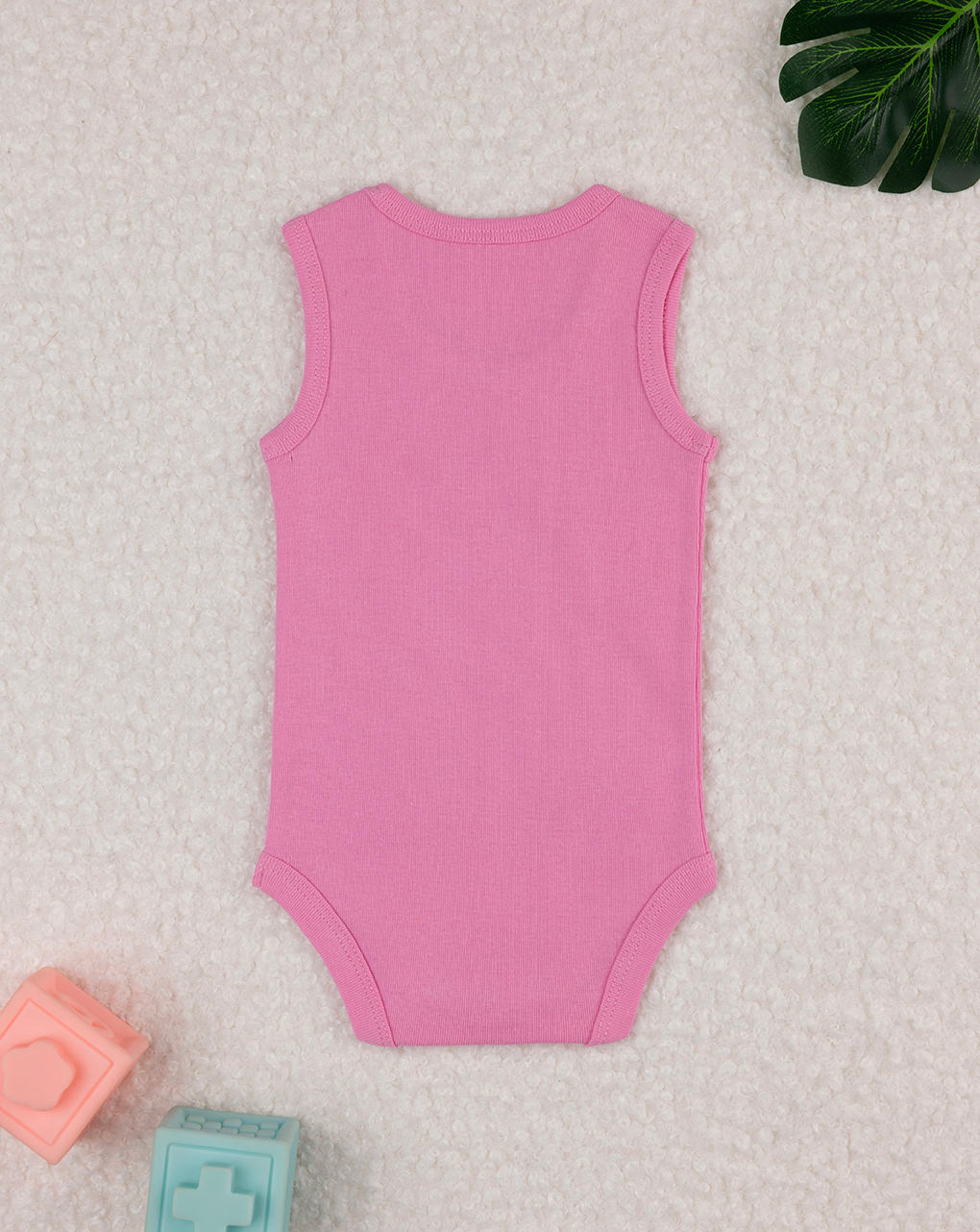Body em canelado rosa para bebé menina - Prénatal