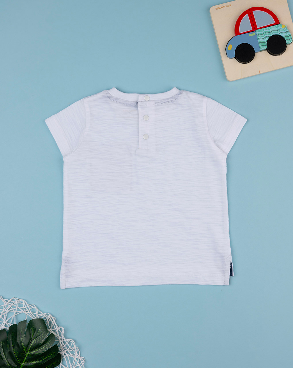 T-shirt branca para bebé com bolso - Prénatal