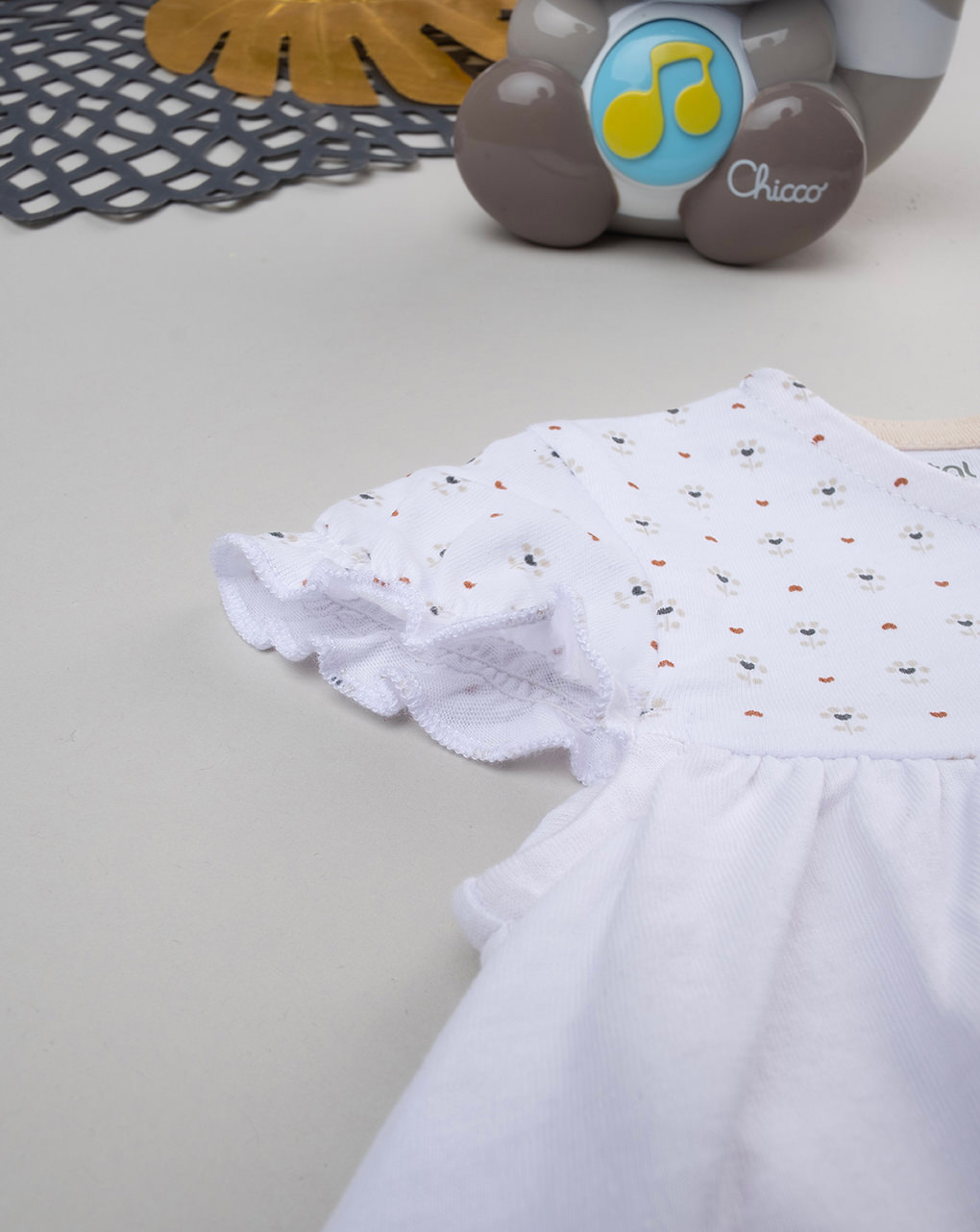 Macacão de algodão orgânico ethno para bebé menina - Prénatal