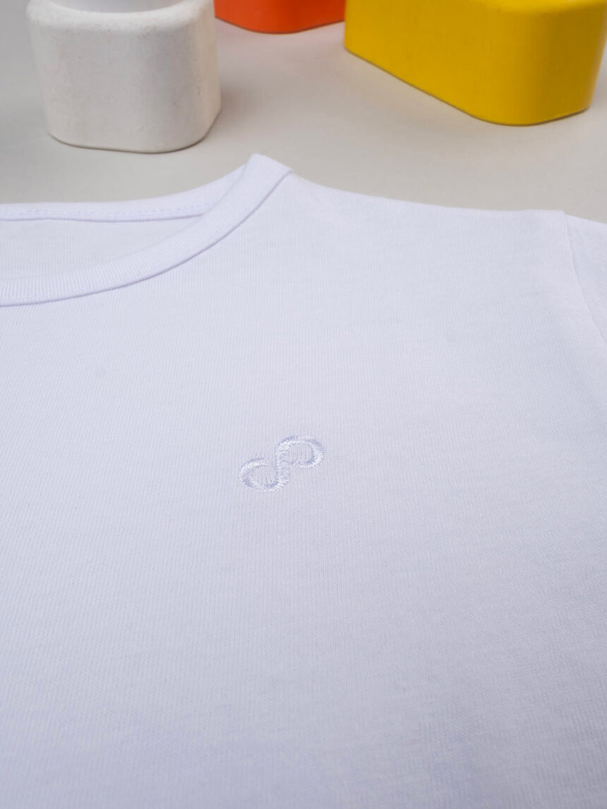 T-shirt branca básica para rapariga - Prénatal