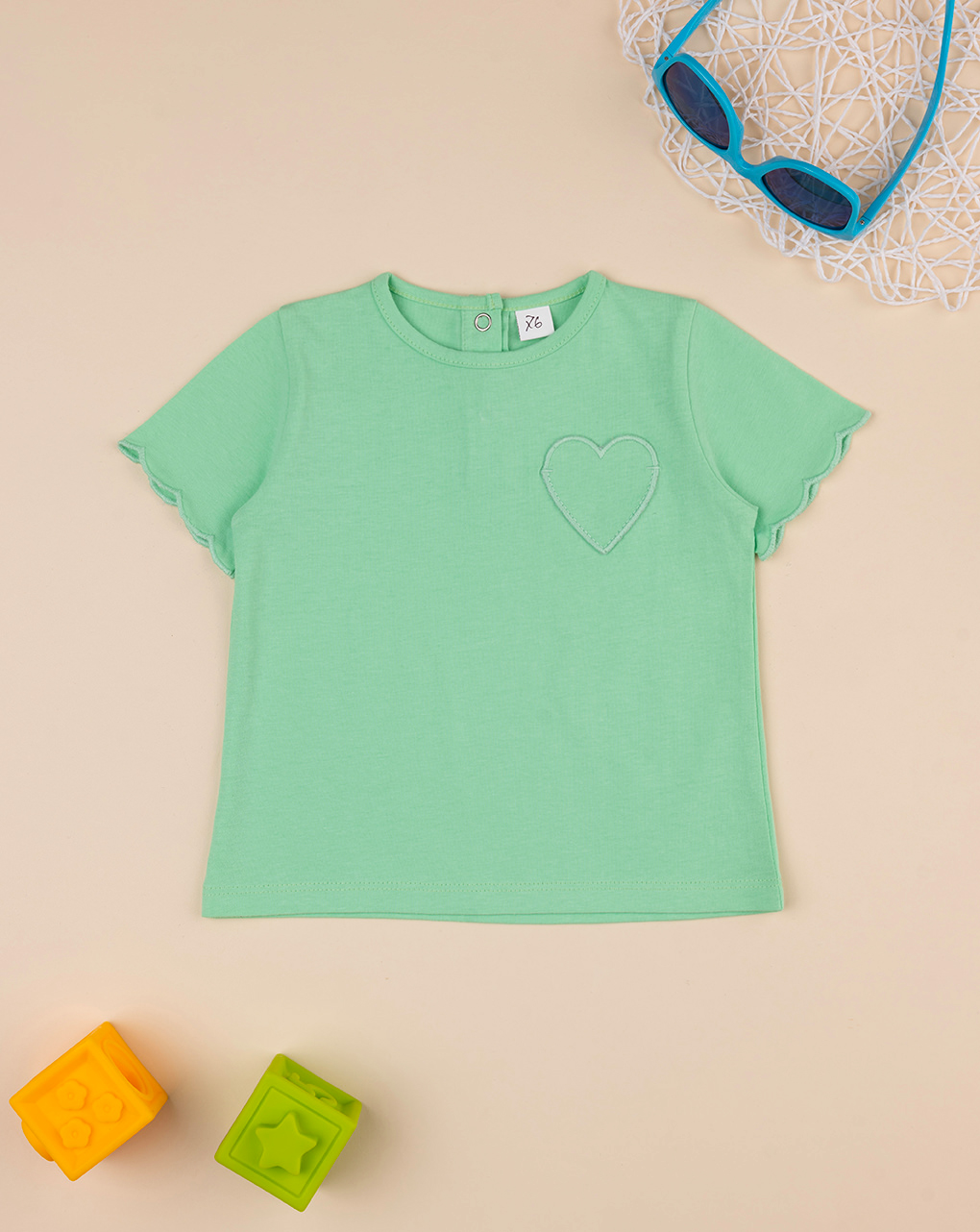 T-shirt verde de manga curta para rapariga - Prénatal