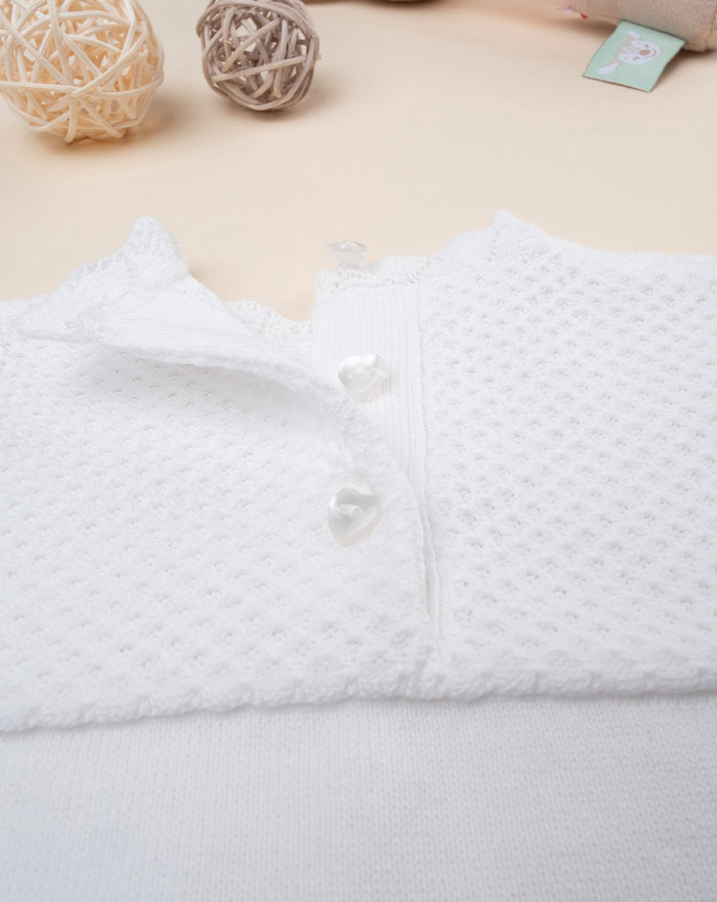 Fato de recém-nascido em tricot branco - Prénatal