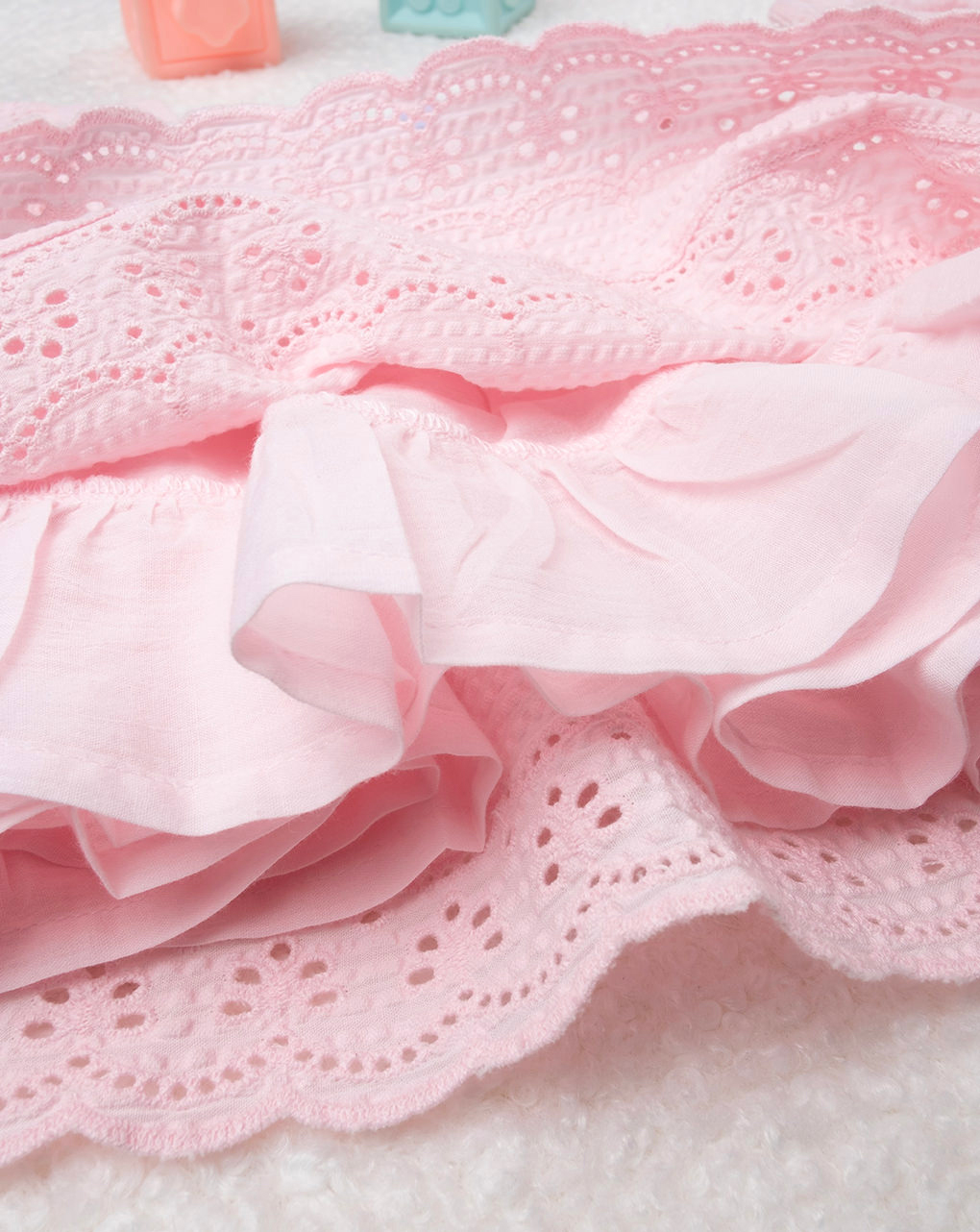 Vestido elegante cor-de-rosa com sangallo - Prénatal