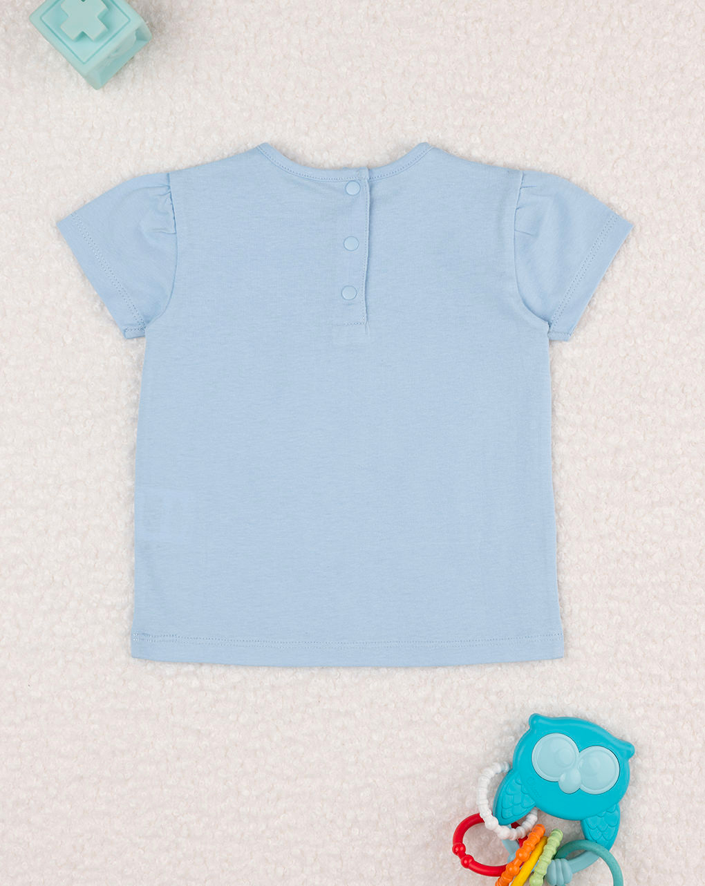 T-shirt azul de manga curta para rapariga - Prénatal