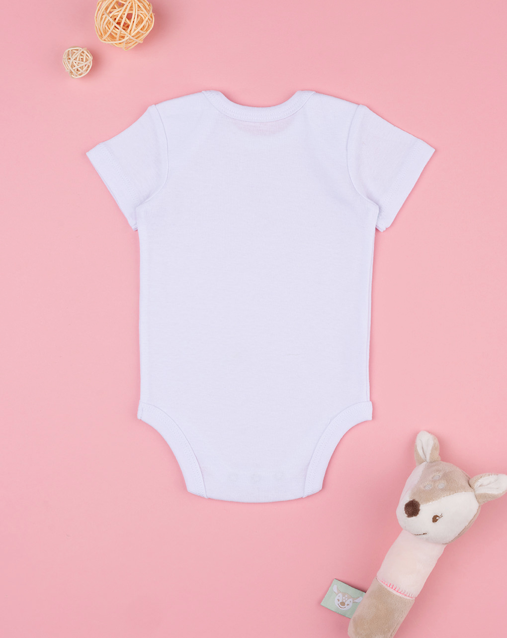 Body de bebé branco meia manga com estampado - Prénatal