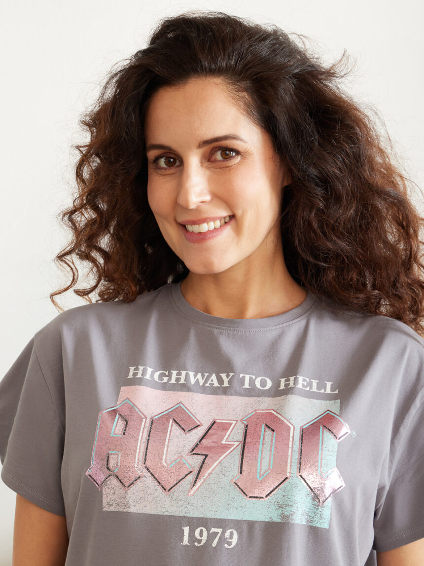 T-shirt para a mãe com estampado "ac dc" "highway to hell" - Prénatal