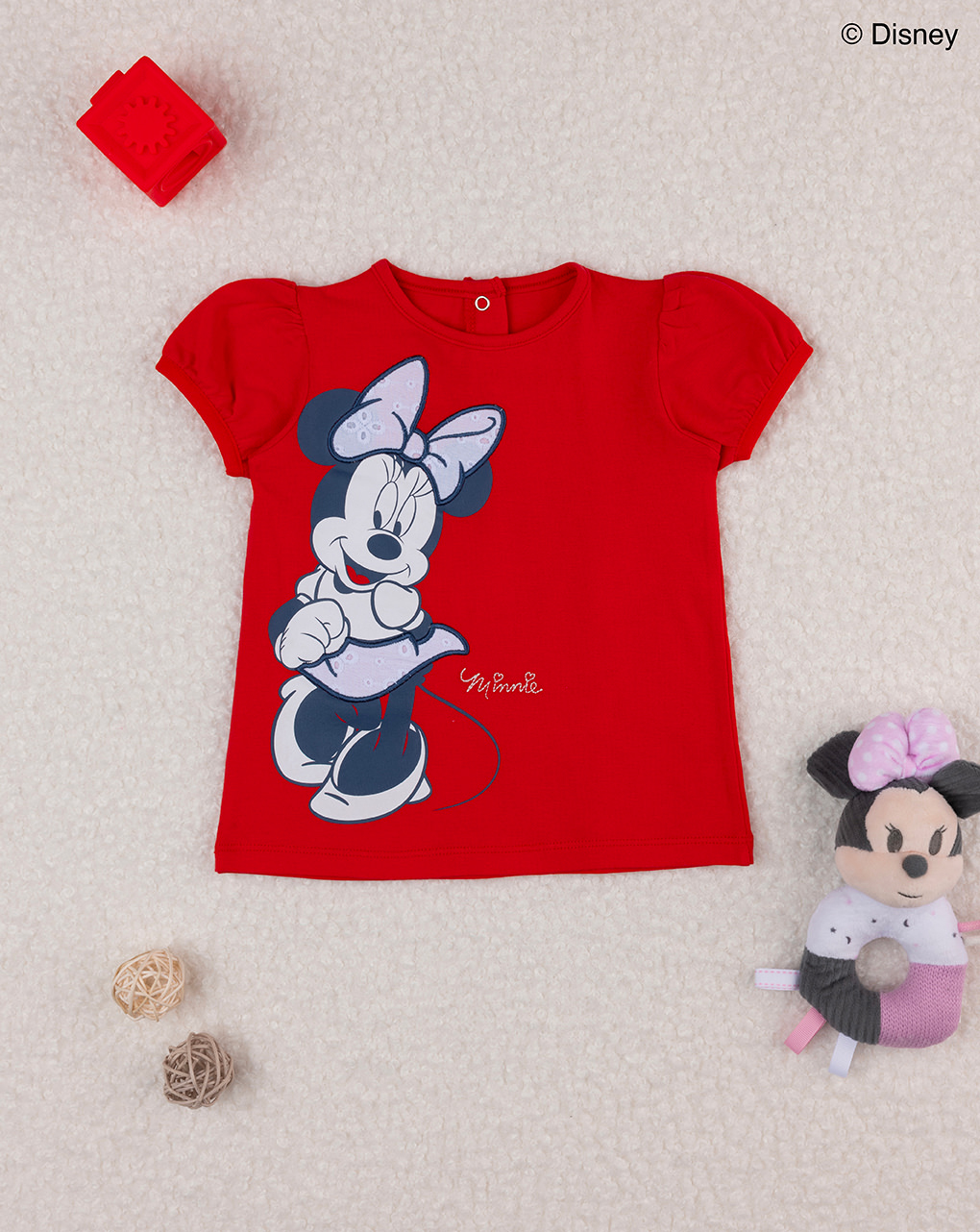 T-shirt minnie bimba vermelha - Prénatal