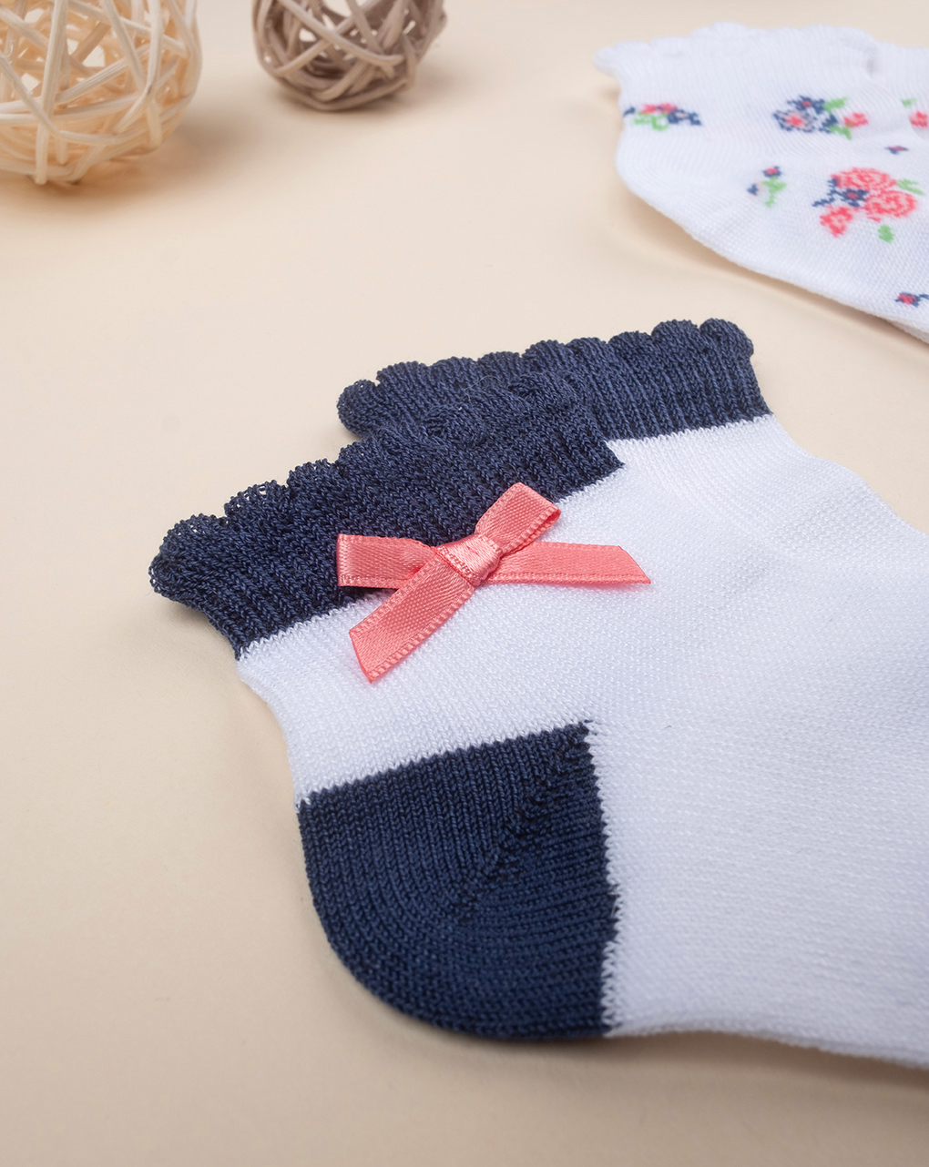 Pack 2 meias florais para bebé menina - Prénatal