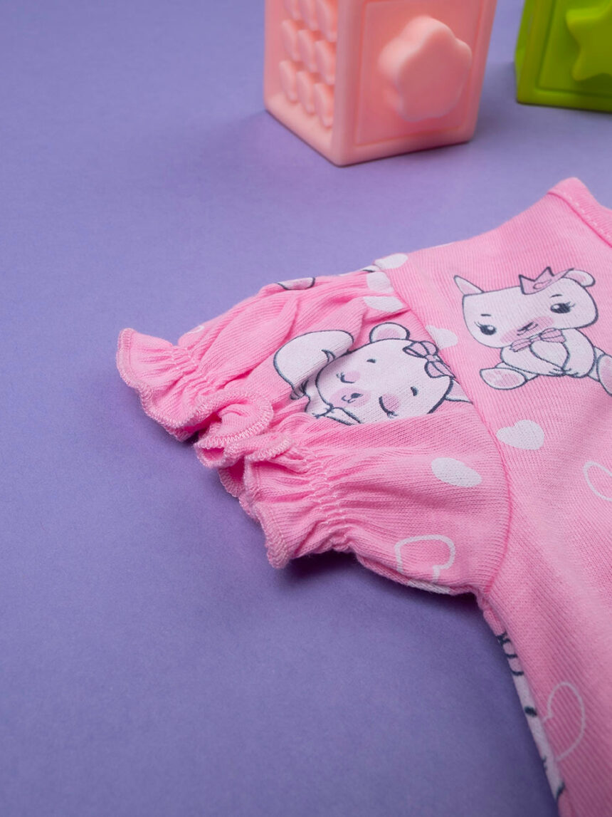 Macacão "kittens" rosa para bebé menina - Prénatal