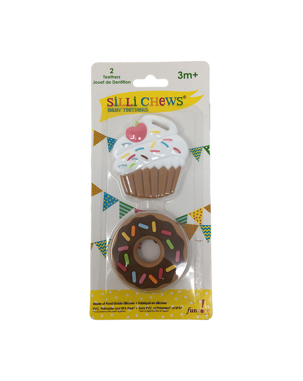 Conjunto de brinquedos de dentição - mini cupcake + mini donut +3m - silly chews - Sille Chews