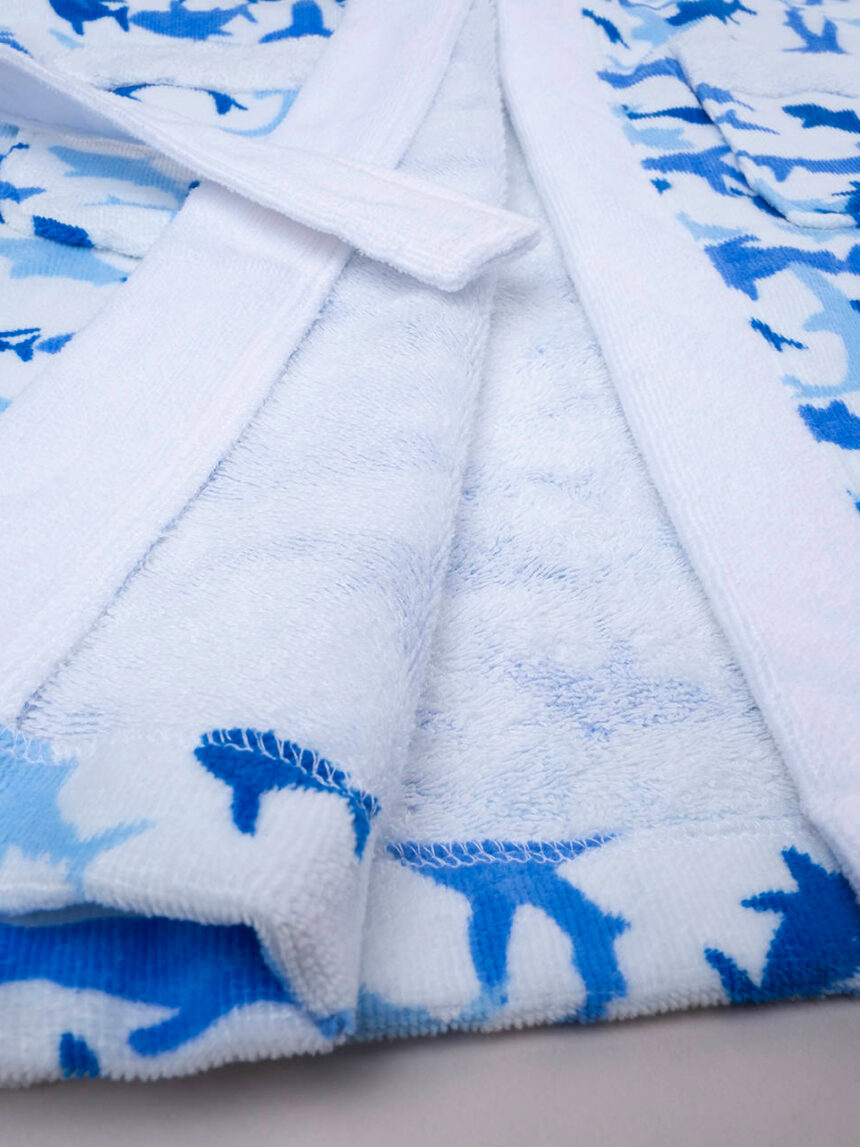 Roupão de banho em chenille para bebé "tubarões - Prénatal