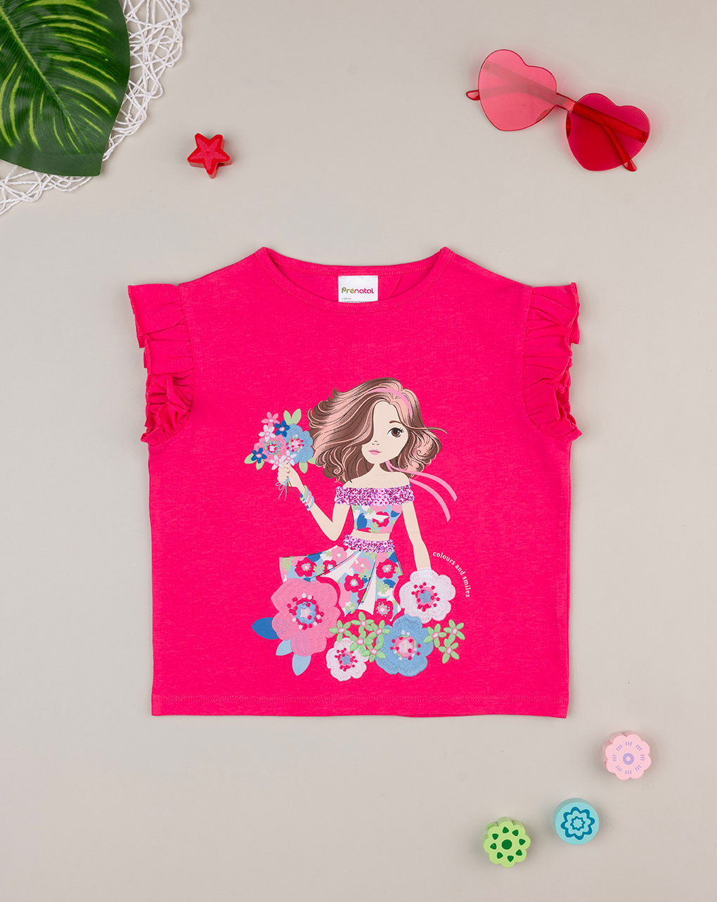 T-shirt stampata bimba fuxia - Prénatal