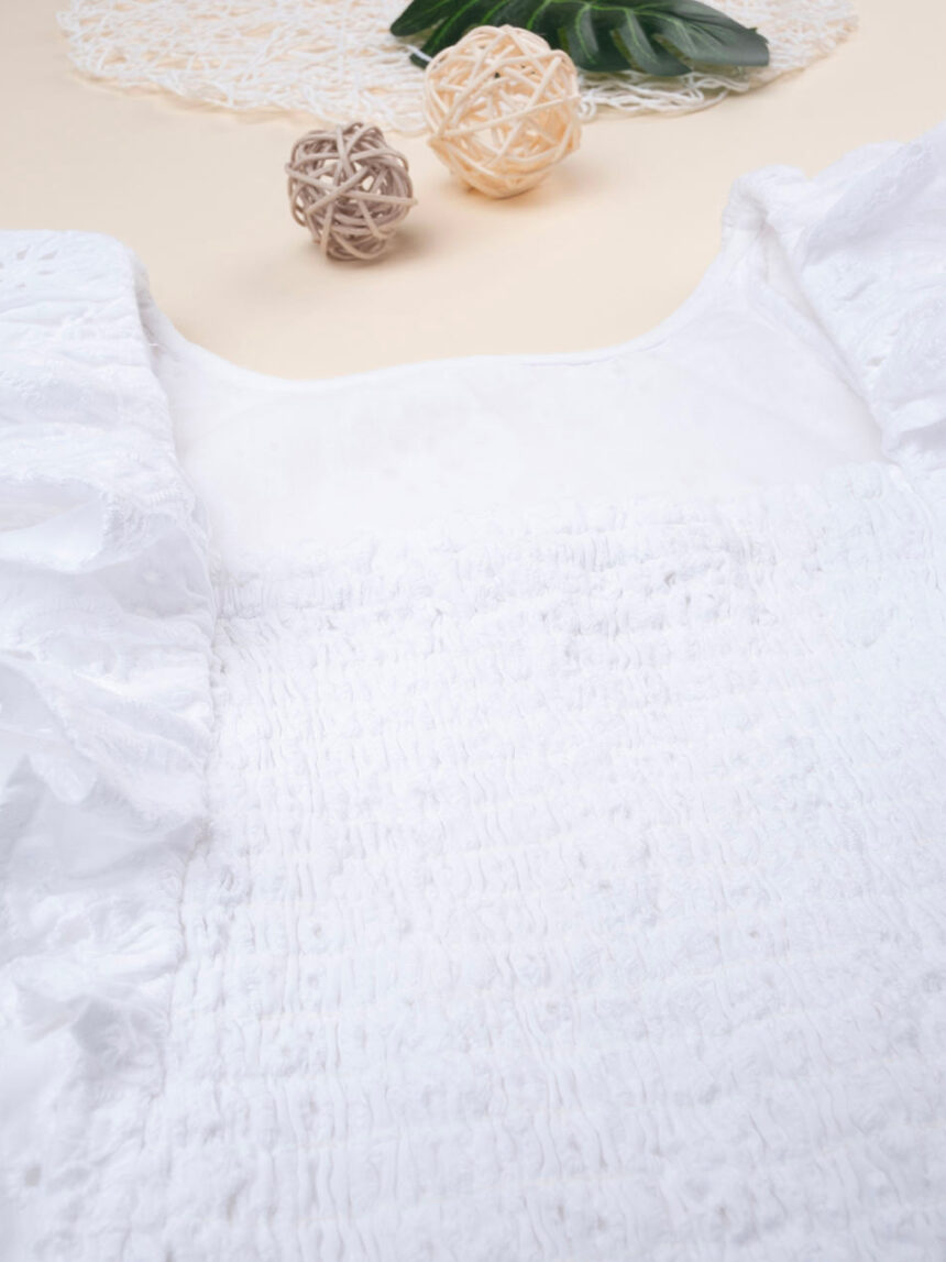 Camisa branca sangallo para rapariga - Prénatal