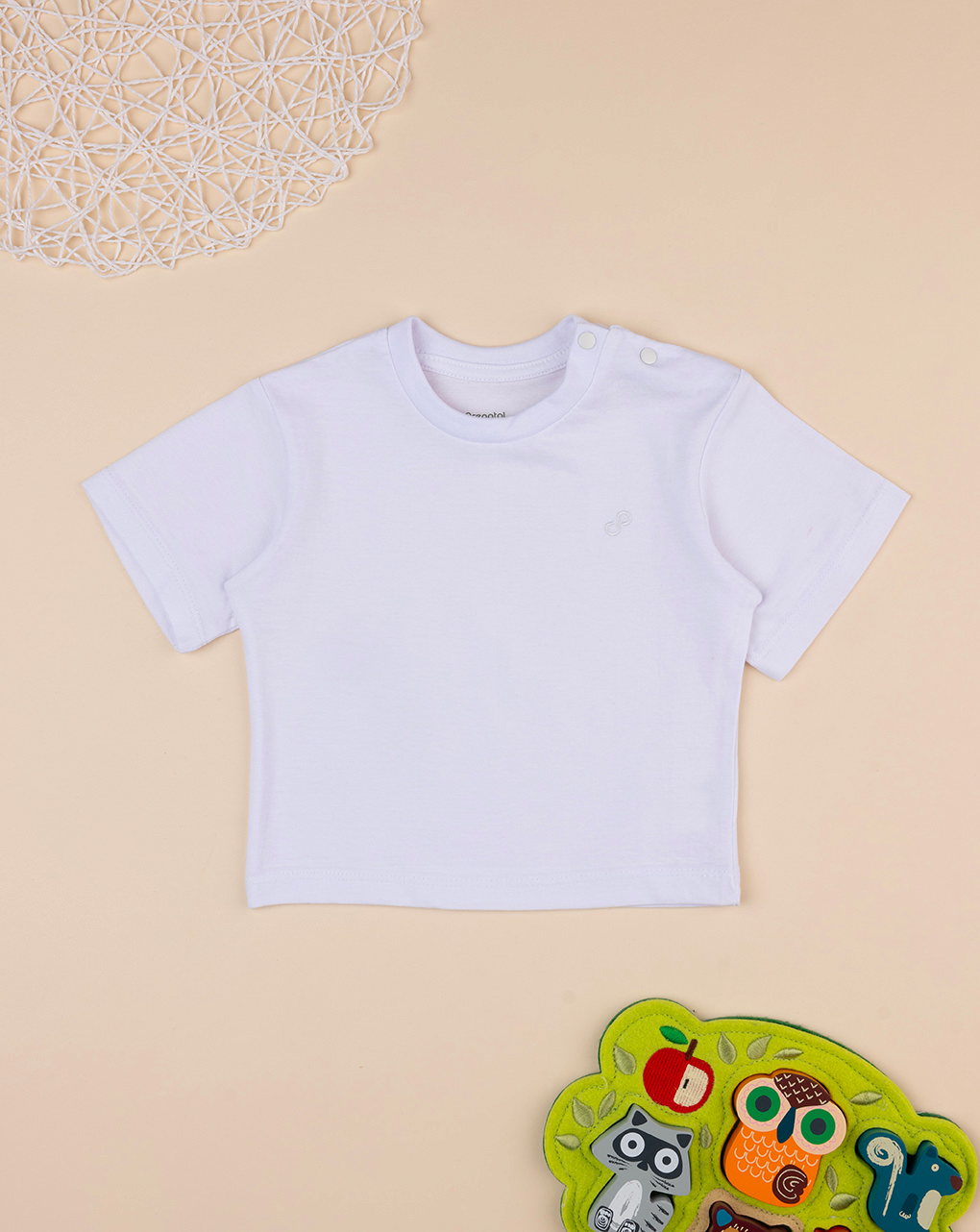 T-shirt branca de manga curta para bebé - Prénatal