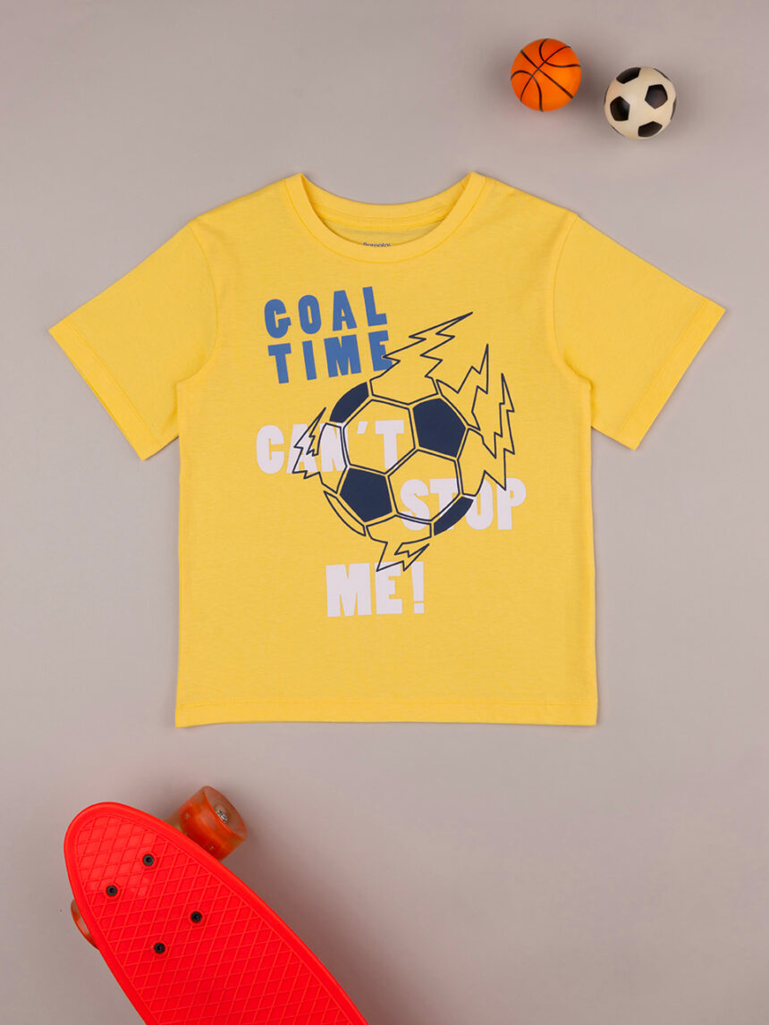 T-shirt amarela para criança com estampado - Prénatal