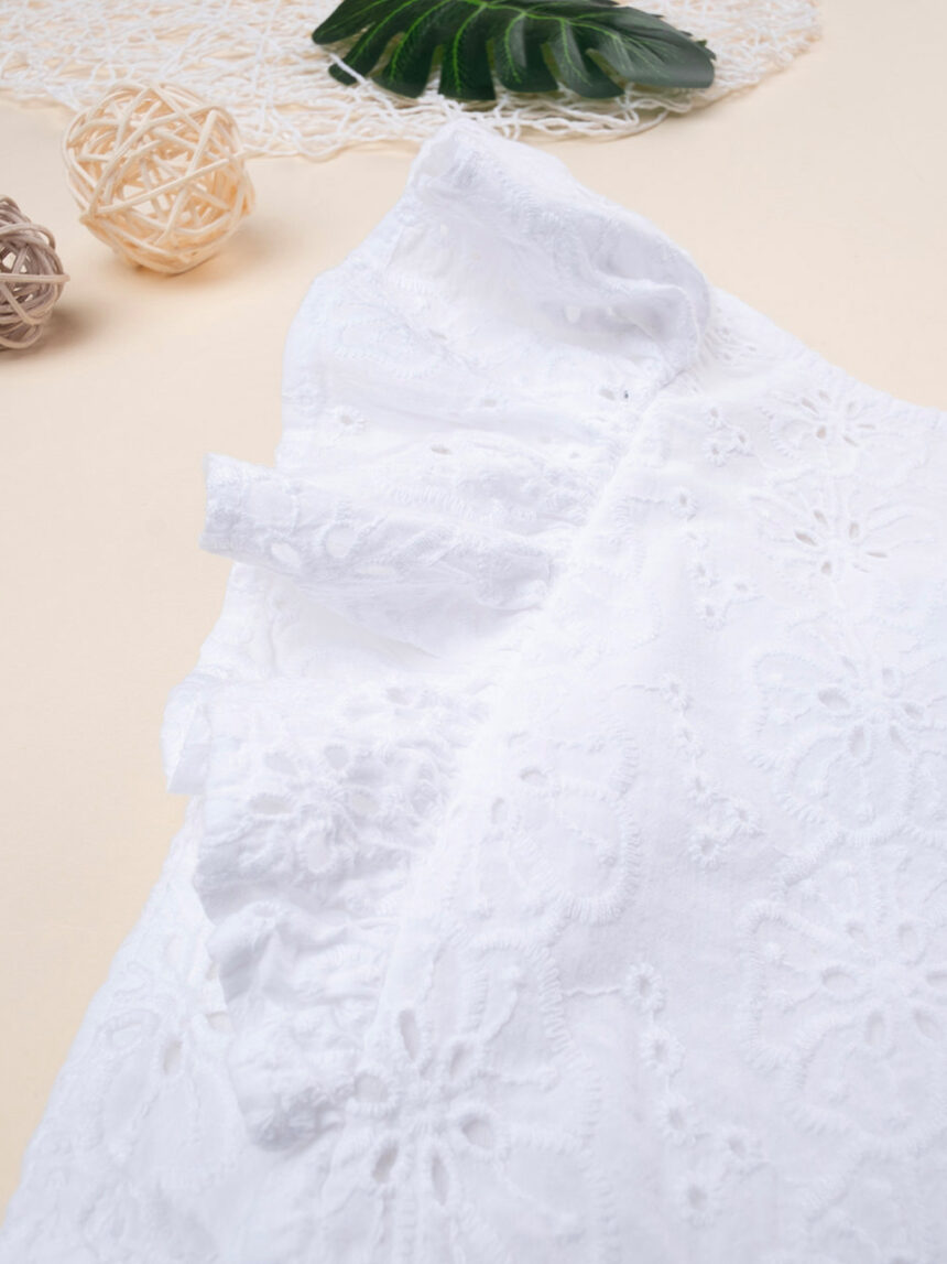 Camisa branca sangallo para rapariga - Prénatal