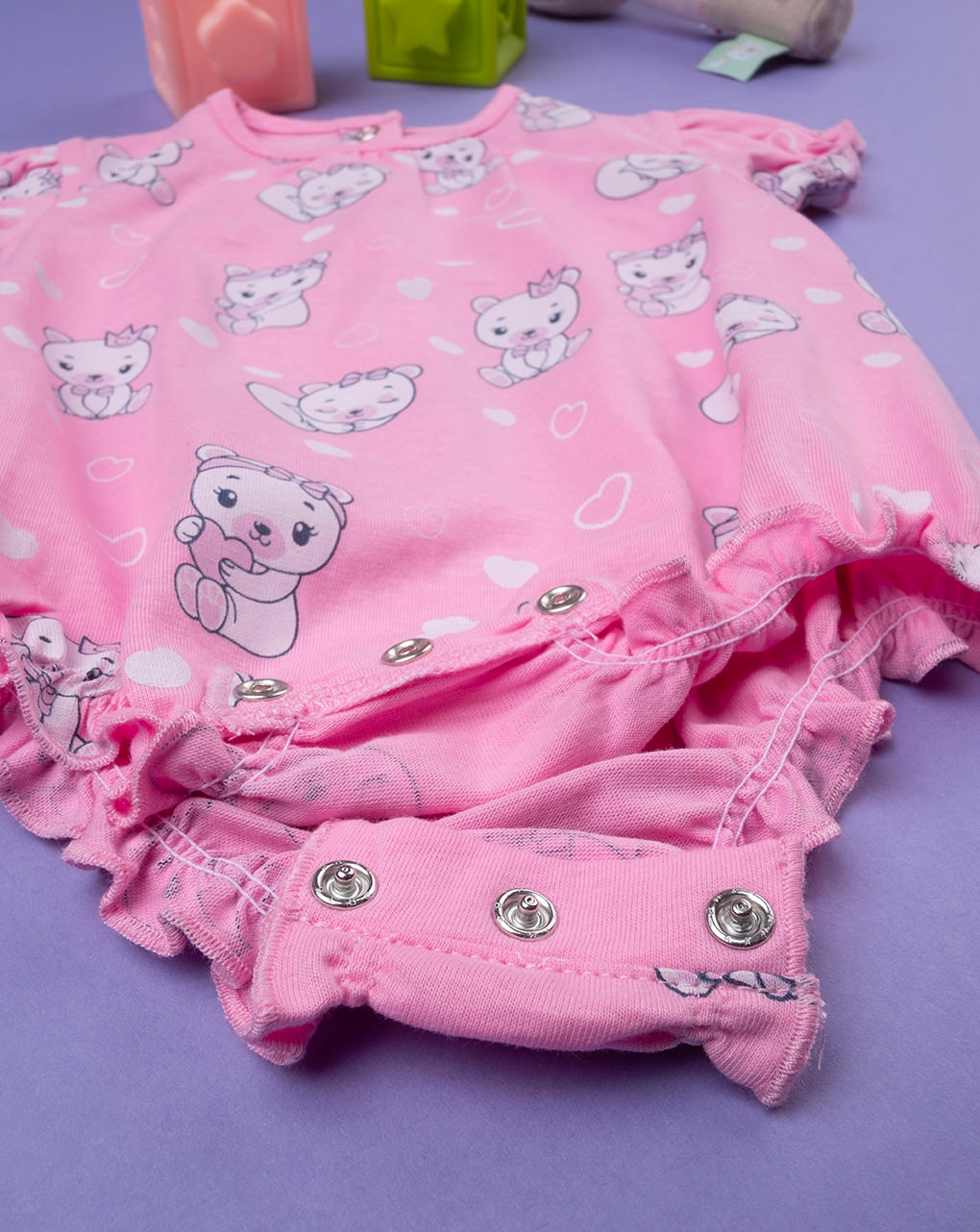 Macacão "kittens" rosa para bebé menina - Prénatal