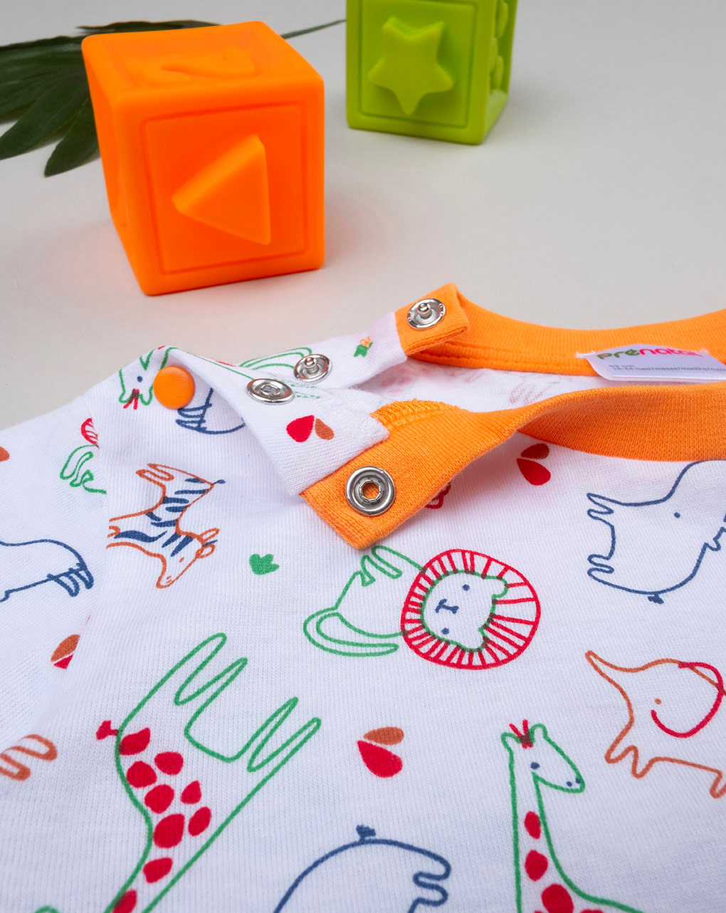 Pijama de animais laranja para bebé - Prénatal