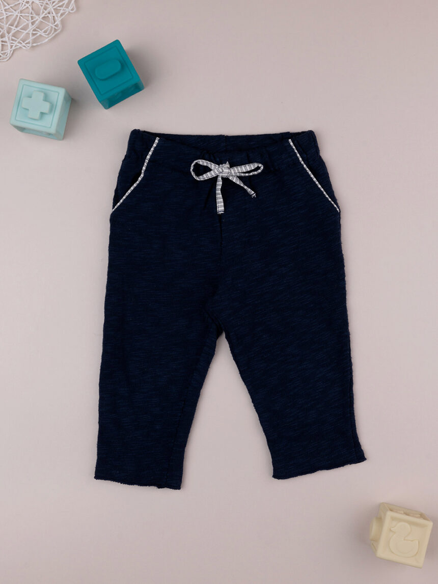 Calças de malha azul bebé - Prénatal