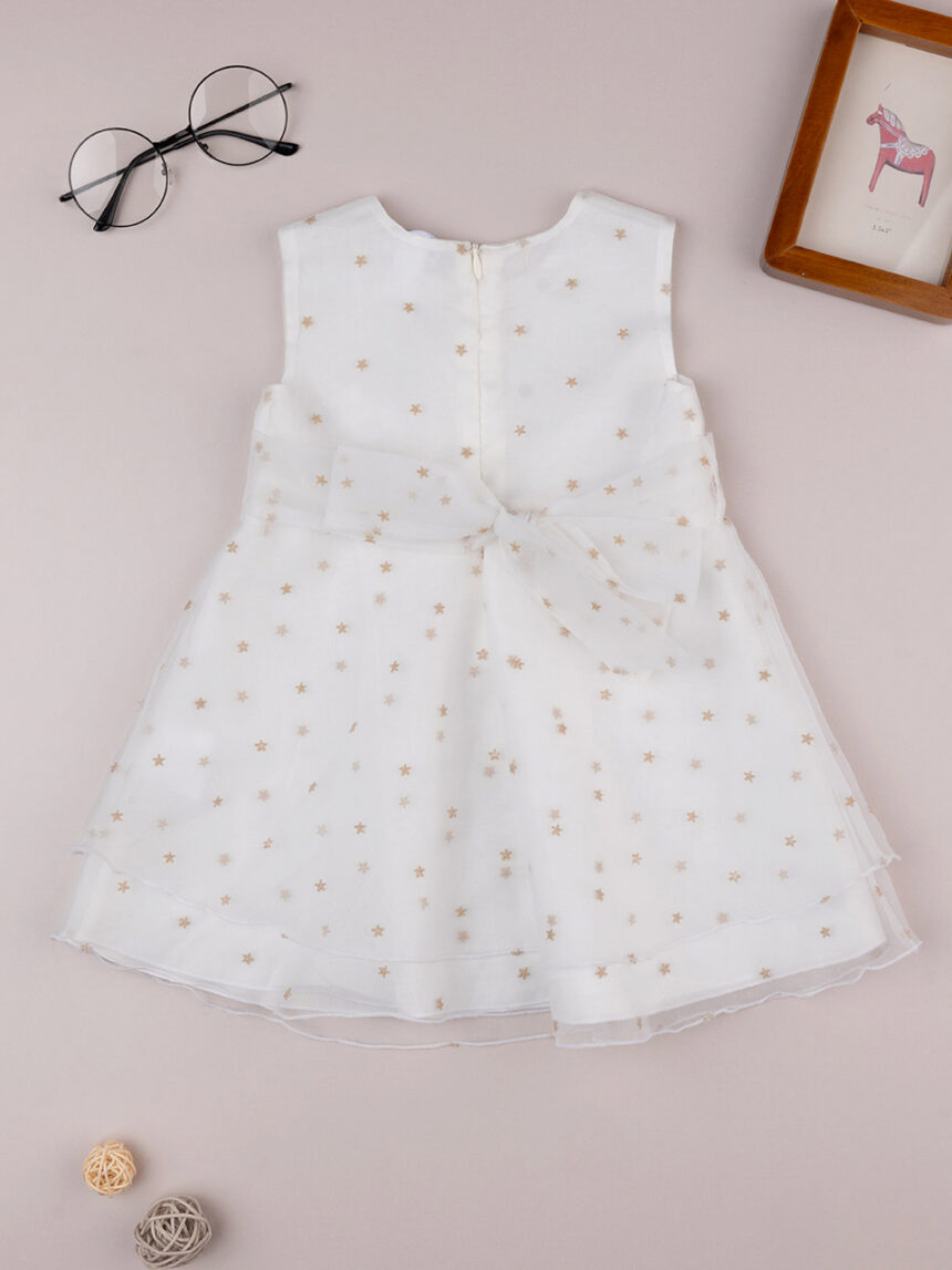 Vestido de organza branco para bebé menina - Prénatal