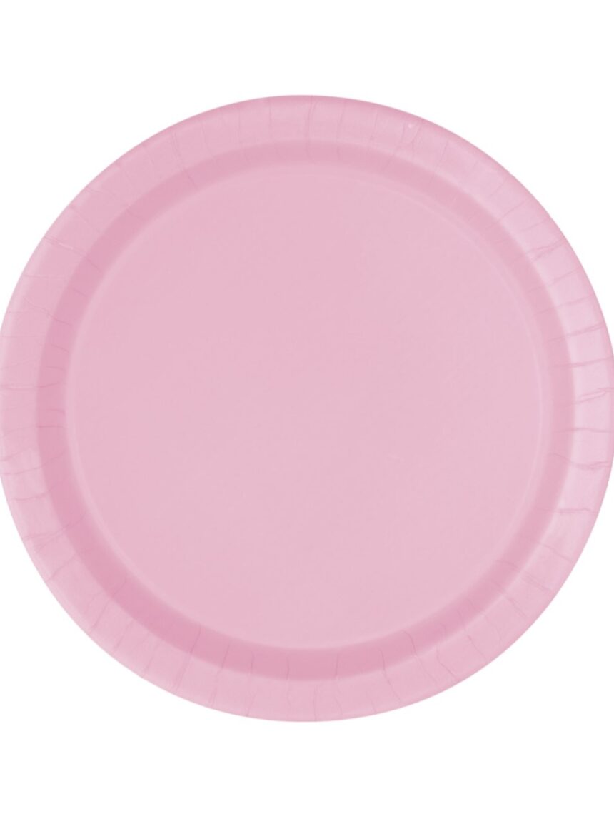 Prato de papel 23 cm - 16 peças - rosa pastel - Bigiemme