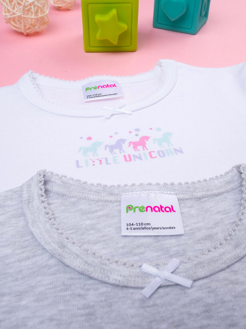 Pack 2 t-shirt bimba unicorni algodão - Prénatal