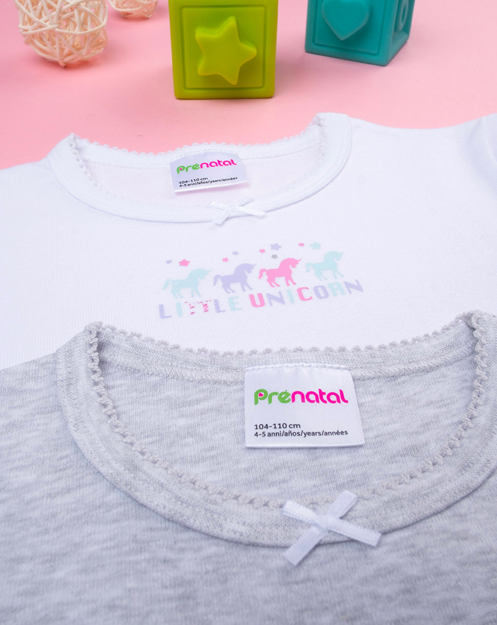 Pack 2 t-shirt bimba unicorni algodão - Prénatal